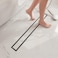 مصرف دش خطي من نيودرين بطول 24 بوصة - مع غطاء إدخال بلاط مسطح 2 في 1، مصرف أرضية دش مستطيل من الفولاذ المقاوم للصدأ المصقول 304، مصرف أرضية دش