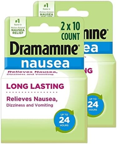 Dramamine Nausea Long Lasting, Nausea Relief, 10 Count, 2 Pack