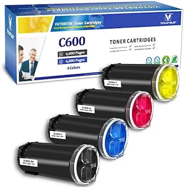 VICTORSTAR Remanufactured Toner Cartridge C600 C605 Standard Capacity 6000 Pages Yield Each Color for Xerox VersaLink C600 C605 Laser Printers (4 Colors