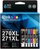 خرطوشة حبر E-Z Ink™ متوافقة مع طابعات Canon PGI-270XL و CLI-271XL، عالية الإنتاجية (عبوة من 6 خراطيش: خرطوشة سوداء كبيرة، خرطوشة سوداء صغيرة، خرطوشة سماوي، خرطوشة أرجواني، خرطوشة أصفر، خرطوشة رمادي) ل