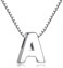 CANDYFANCY Initial Necklace 925 Sterling Silver Letter Pendant Personalized 26 Alphabet Necklace for Women Men A-Z