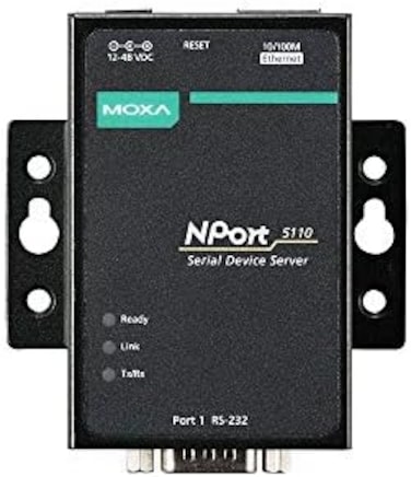 خادم أجهزة تسلسلي MOXA NPort 5110-1، منفذ إيثرنت 10/100، RS232، DB9 ذكر