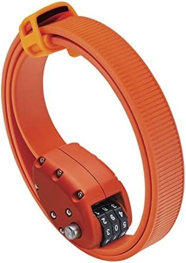 OTTOLOCK SteelKevlar Number Bicycle Lock 76 cm Lightweight, Compact, Safe, Durable, Ideal for Cyclists and Sports Equipment, Orange