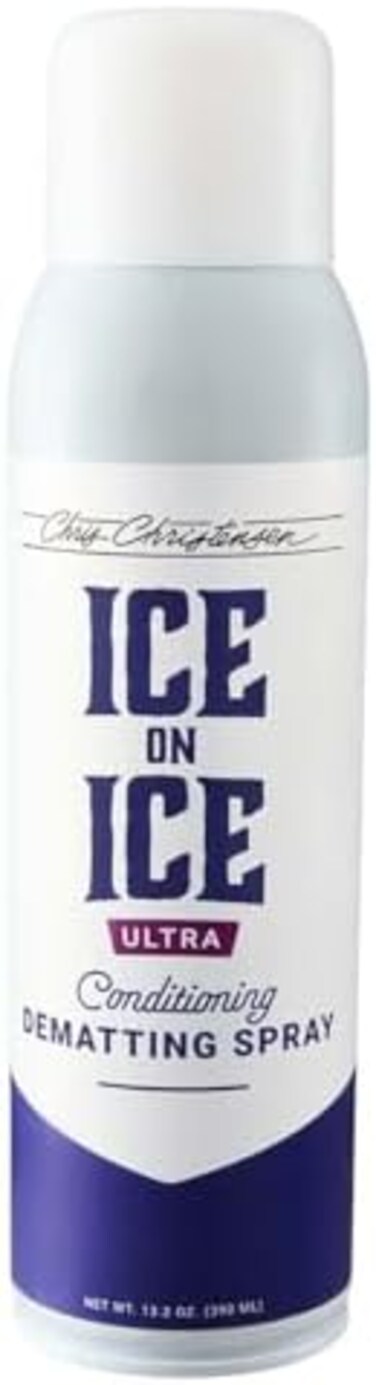 Chris Christensen Ice on Ice Ultra Conditioning Dematting Spray, Dog Conditioner, Groom Like a Professional, Lightweight Formula, DemattsDetangles, ConditionsProtects, Made in The USA, 8oz