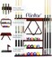 Flintar Wall Cue Rack, Stylish Premium Billiard Pool Cue Stick holder, Made of Solid Hardwood, New Improved Wall Mounting Hardware L Bracket Included, Cue Rack Only, Choose From Mahogany, Black or Oak