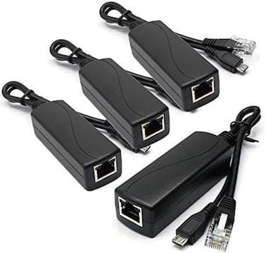 محول ANVISION النشط بتقنية PoE، عبوة من 4 قطع، 5 فولت 2.4 أمبير، متوافق مع معيار IEEE 802.3af، منفذ Micro USB من 48 فولت إلى 5 فولت/2.4 أمبير، مناسب للأجهزة اللوحية، وكاميرات Dropcam، وRaspberry Pi، و