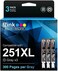 E-Z Ink Compatible Ink Cartridge Replacement for Canon CLI-251XL CLI 251 XL to use with PIXMA MG6320 MG7120 MG7520 IP8720 (Gray3 Pack