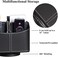 YAPISHI Leather Remote Control Holder, 360 Degree Spinning Desk TV Remote Caddy/Box,Bedside Table Organizer for Controller, Media, Mail, Calculator, Mobile Phone and Pen Storage