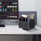 YAPISHI Leather Remote Control Holder, 360 Degree Spinning Desk TV Remote Caddy/Box,Bedside Table Organizer for Controller, Media, Mail, Calculator, Mobile Phone and Pen Storage