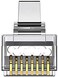 Platinum Connector Cat6 passthrough rj45 100 PCS Jar, Gold Plated 3 Micron 3u for HIGH Speed Data Transmission (CAT6/100 PCS