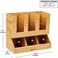 Mind Reader 6 Compartment Bamboo Upright Coffee Breakroom Condiment And Cup Storage Organizer, Brown