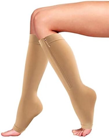 Bluestone Zipper Compression Sock 20-30mmhg for Men and Women