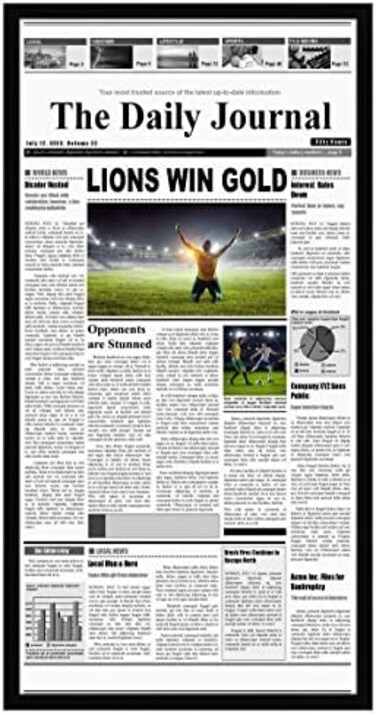 Americanflat 11x22 Newspaper Frame In Black - Assorted Media Article Cover Frame - Hanging Hardware Included - 22x11 Front Page Newspaper Picture Frame