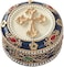 Fashioncraft Golden Cross Rosary Box - 2.75 Trinket Box for Rosary Beads, Keepsakes, Small Jewelry and Mementos