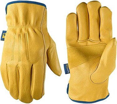 Wells Lamont unisex adult Men s Water Resistant Leather Work Gloves with HydraHyde Technology Cowhide Large Wells Lamont 11, Saddletan, Large Pack of 1 US