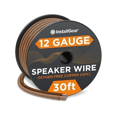 سلك مكبر صوت InstallGear عيار 12 - نحاس خالٍ من الأكسجين بنسبة 99.9% - كابل بمواصفات حقيقية وملمس ناعم (30 قدمًا)