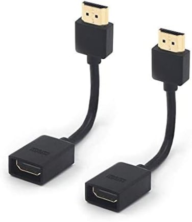 محول VCE ثنائي من نوع HDMI ذكر إلى أنثى دوار، وصلة HDMI مطلية بالذهب، متوافق مع Google Chromecast و Roku Streaming Stick