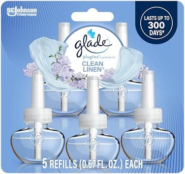 Glade Format: Health and Beauty Glade PlugIns Refills Air Freshener, Scented and Essential Oils for Home and Bathroom, Clean Linen, 3.35 Fl Oz, 5 Count