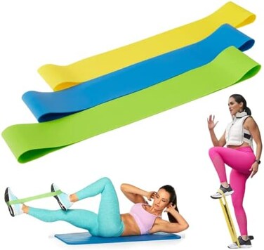 Beachbody Resistance Bands for Booty and Thigh Workouts, Unisex Strength Workout Exercise Loops for WomenMen, Light, MediumHeavy Resistance Levels, 9 Inch, 3 Pack