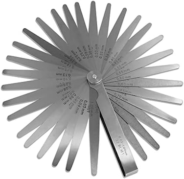 Spurtar 32 Blades Steel Feeler Gauge Measurement Tool for Measuring Gap Width or Thickness