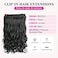 REECHO 14" 1-Pack 3/4 Full Head Curly Wavy Clips in on Synthetic Hair Extensions HE008 Hairpieces for Women 5 Clips 3.6 Oz per Piece - Natural Black