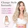 REECHO 14" 1-Pack 3/4 Full Head Curly Wavy Clips in on Synthetic Hair Extensions HE008 Hairpieces for Women 5 Clips 3.6 Oz per Piece - Natural Black