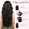 REECHO 14" 1-Pack 3/4 Full Head Curly Wavy Clips in on Synthetic Hair Extensions HE008 Hairpieces for Women 5 Clips 3.6 Oz per Piece - Natural Black