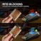 Dinghao RFID Blocking Slim Money Clip Aluminum Wallet Automatic Pop-up Card Case (Texas Brown