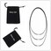 Glory Qin 2mm Black Leather Cord Stainless Steel Rice Clasps Necklace Rope 16 to 28 Inch