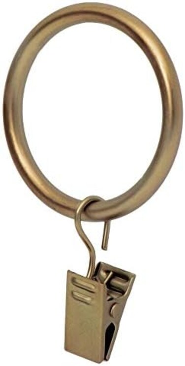 Ivilon Drapery Curtain Clip Rings - Clips Ring for Panels 1.7", Set of 14 Warm Gold