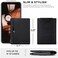 SERMAN BRANDS - Wallets for Men Slim Mens leather RFID Blocking Minimalist Card Front Pocket Bifold Travel Thin, Charcoal Black 5.0, Slim