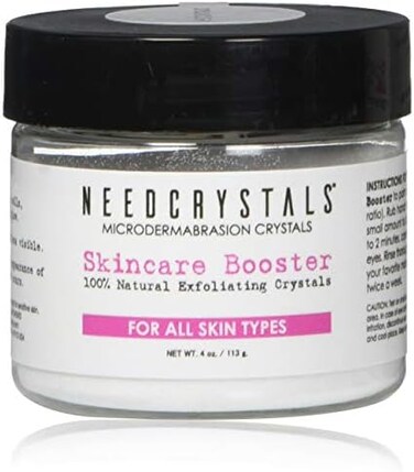 NeedCrystals Microdermabrasion Crystals 4 oz. / 113 gr. DIY Face Scrub. Natural Facial Exfoliator for Dull or Dry Skin Improves Acne Scars, Blackheads, Pore Size, Wrinkles, BlemishesSkin Texture