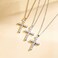 Carleen Sterling Silver Prong Setting Cubic Zirconia Cross Pendant Necklace for Women Girls with 18 Inch Sterling Silver Chain