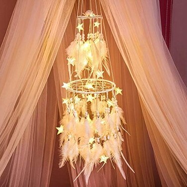 Dremisland Feather LED Dream Catcher (White