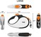 TUG 360&deg; Anti-Tangle Retractable Lead for Dogs, 5 Metres Strong Nylon Band/Tape (Large, White/Orange