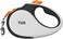 TUG 360&deg; Anti-Tangle Retractable Lead for Dogs, 5 Metres Strong Nylon Band/Tape (Large, White/Orange
