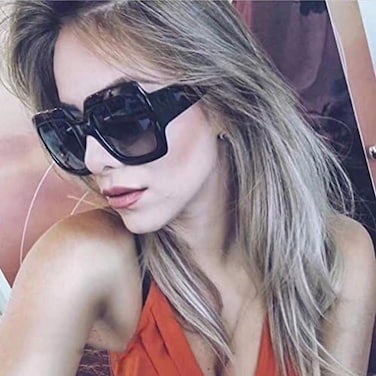 DDLBiz (A- NEW Oversized Square Luxury Sunglasses Gradient Lens Vintage Women Fashion (A