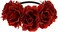 June Bloomy Rose Floral Crown Garland Flower Headband Headpiece for Wedding Festival (Dark Red