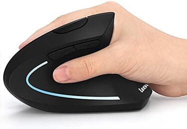LEKVEY 7Lucky Ergonomic Mouse, Vertical Wireless Mouse - 7Lucky Rechargeable 2.4GHz Optical Vertical Mice : 3 Adjustable DPI 800/1200/1600 Levels 6 Buttons, for Laptop, PC, Computer, Desktop, Notebook