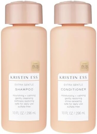 Kristin Ess Hair Extra Gentle ShampooConditioner Bundle - Sensitive SkinScalp, Cleanses, NourishingCalming, Hydrating Conditioner, Vegan, Sulfate Free, Color SafeKeratin Safe, 2 Piece Set