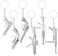 Juvale 6 Pack Mini Gun Keychains for Men: Silver Metal Pistol Key Ring Pendants (6 Assorted Designs and Sizes