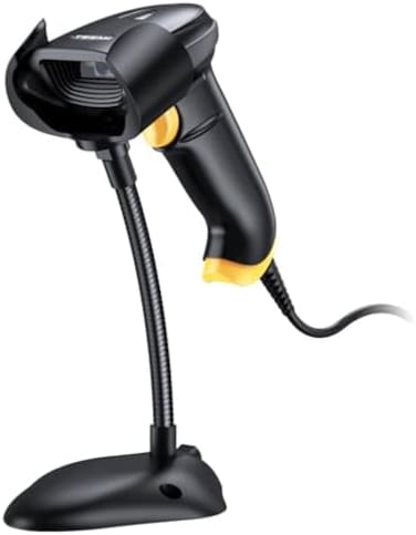 TEEMI 2D Barcode Scanner with Stand USB WiredVirtual COM Port Handheld Automatic QR Data Matrix PDF417 bar Codes Imager for Mobile Payment Computer Screen Scan Support Windows Mac and Linux PC POS