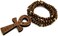 Fashion 21 Egypt Key of Life Ankh Pendant 8mm 36" Wooden Bead Necklace in Black, Brown Tone