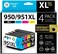 خرطوشة حبر بديلة متوافقة مع تقنية Smart Ink لطابعات HP 950XL و951XL و950 XL و951 XL، عبوة من 4 خراطيش للاستخدام مع طابعات Officejet Pro 8600 و8610 و8620 و8100 و8625 و8630 (خرطوشة حبر أسود، خرطوشة حبر