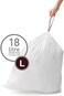 simplehuman Code L Custom Fit Drawstring Trash Bags in Dispenser Packs, 20 Count, 18 Liter / 4.7 Gallon, White