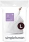 simplehuman Code L Custom Fit Drawstring Trash Bags in Dispenser Packs, 20 Count, 18 Liter / 4.7 Gallon, White
