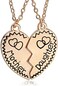 ShiQiao Gifts for Daughter Mom 2pcs Mother Daughter Split Broken Heart Pendant Necklace Set Family Mom Daughter Gifts from Mother Daughter Gold