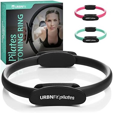 حلقة بيلاتس من URBNFit - حلقة لياقة بدنية، جهاز لتمارين قاع الحوض وشد الفخذين مع وسادات إسفنجية مانعة للانزلاق وذات قبضة مزدوجة ودليل تمارين إضافي - ألوان