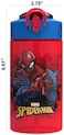 Zak Designs Marvel Kids Spout Cover and Built-in Carrying Loop Made of Plastic, Leak-Proof Water Bottle Design (16 oz, BPA-Free, Spider-Man