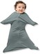 SleepingBaby Zipadee-Zip Swaddle Transition Baby Swaddle Blanket with Zipper, Cozy Baby Swaddle Wrap and Baby Sleep Sack (Medium 6-12 Months18-26 lbs, 29-33 inchesClassic Gray